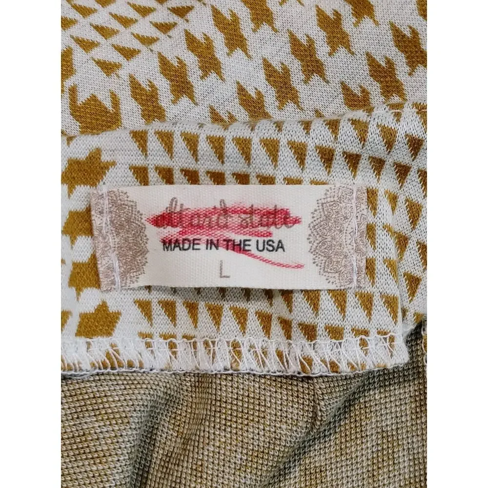 NWT Altar'd State Mini Skirt Geo Print High Rise Yellow USA Made Womens Large